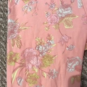 LulaRoe Pink Floral OS Used Leggings